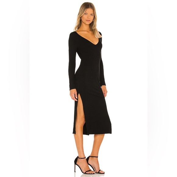 NWT Superdown Gina Backless Midi Dress in Black - Picture 1 of 7